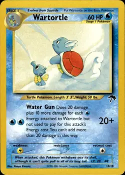 Pokemon Wartortle 15/18 Southern Islands Near Mint - Image 1