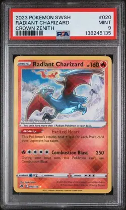 RADIANT CHARIZARD Crown Zenith Holo Rare #020 PSA 9 Pokemon [Nostalgium] - Image 1