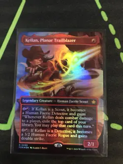 MTG Magic The Gathering Kellan, Planar Trailblazer Foil Borderless Commander - Image 1
