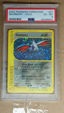 Pokemon TCG Skarmory 027/165 Expedition Base Set Holo Rare PSA 6 2002 - Image 1