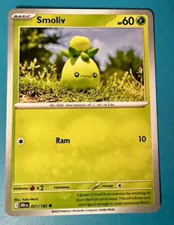 Smoliv 021/182 Common SV10: Destined Rivals Pokemon NM - Image 1
