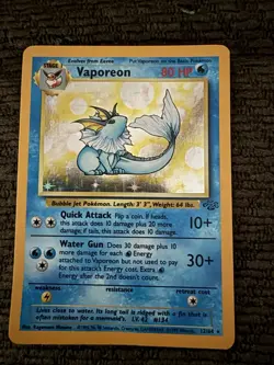 Vaporeon 12/64 Holo Rare Jungle Pokemon Unlimited Holo - Image 1