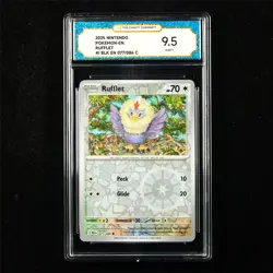TQG 9.5 MINT+ 2025 Pokemon ENG Rufflet 077/086 C - Image 1