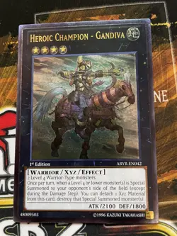 Yugioh - Heroic Champion - Gandiva - ABYR-EN042 - NM - Ultimate Rare - 1st Ed - Image 1