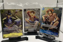 One Piece Tin Set Vol 2 Luffy P075 Sabo P073 Ace P074 Promos Sealed English - Image 1