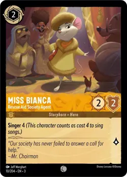 Disney Lorcana TCG Into the Inklands Miss Bianca Rescue Aid Society 10/204 FOIL - Image 1
