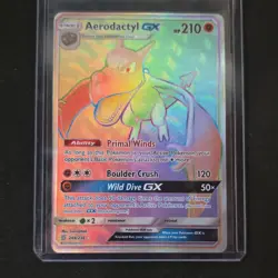 Pokemon Card - SM-Unified Minds 244/236 Aerodactyl GX Secret Rare Holo HP 210 - Image 1