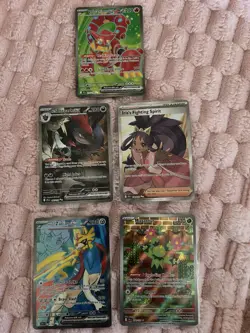 Pokemon TCG Foil Card Lot - Volcanion, Zoroark, Iris, Zacian, Maractus, 5 Cards - Image 1