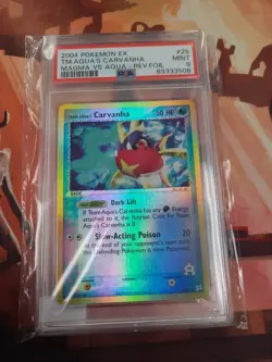 POKEMON CARD CARVANHA 25/95 REVERSE HOLO EX TEAM AQUA VS TEAM MAGMA PSA 9 DPK66 - Image 1