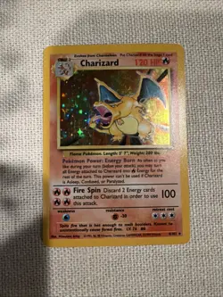 Pokemon TCG Charizard Base Set Holo Unlimited Rare Card 4/102 Great Condition/NM - Image 1