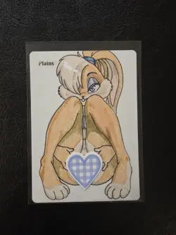 Magic MTG Altered Plains / Land Card | Hand Painted & Color Bunny Girl - Image 1