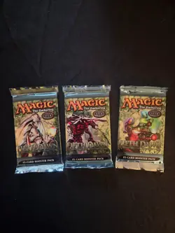 MTG FIFTH DAWN, SEALED, English booster packs X3, each pack art 2004 - Image 1