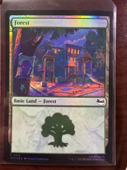 MTG Teenage Mutant Ninja Turtles Foil #0319 Forest - Land - Image 1