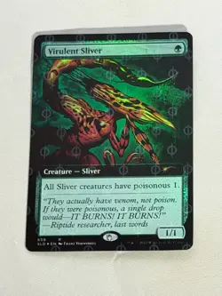 MTG Extended Art Step-and-Compleat Foil Virulent Sliver Secret Lair - Image 1