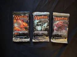 MTG DARKSTEEL rel. SEALED, English booster packs X3, one of each pack art 2004 - Image 1