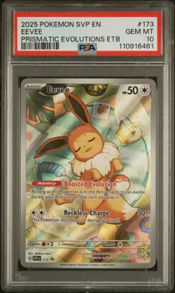 PSA 10 GEM Mint Eevee SVP173 Black Star Promo - Pokemon SV8.5 PRE - Image 1