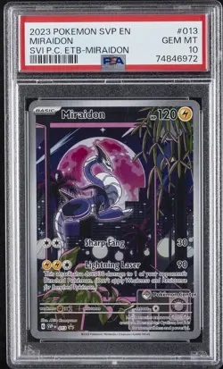 2023 POKEMON SCARLET & VIOLET POKEMON CENTER ETB PROMO SVP #013 MIRAIDON PSA 10 - Image 1