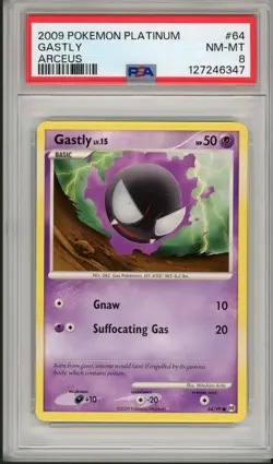 2009 Pokemon Platinum Arceus Gastly #64 PSA 8 - Image 1