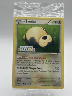 Pokemon Card Snorlax 80/106 Rare Build A Bear Workshop Promo SEALED - Image 1