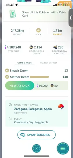 Pokemon Go Shiny Gigalith ( Max CP ) - Image 2