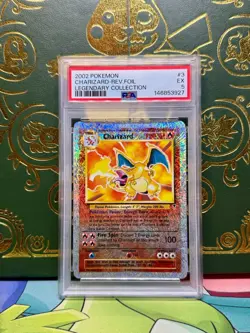 2002 POKEMON LEGENDARY COLL. #3 CHARIZARD REVERSE HOLO FOIL PSA 5 - Image 2