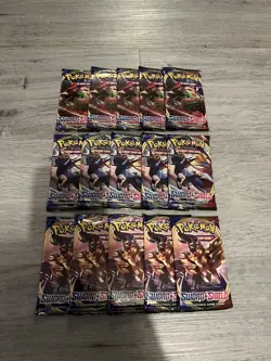 Pokemon TCG Sword & Shield Base Set Booster Pack (x15) - New & Sealed - Image 2