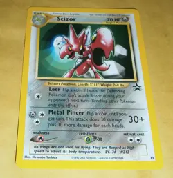 VINTAGE POKEMON BLACK STAR PROMO CARD - #33 SCIZOR (WOTC) NM - Image 1