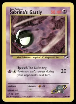 Pokemon Tcg Sabrina's Gastly #93 Pokemon Gym Heroes MP - Image 1