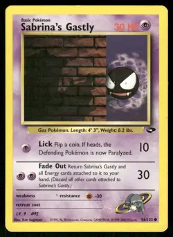 Pokemon Tcg Sabrina's Gastly #96 Pokemon Gym Challenge MP - Image 1