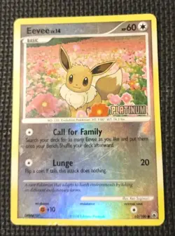 Pokemon Eevee Platinum Reverse Holo 62/100 Stamped Burger King Promo - Image 1
