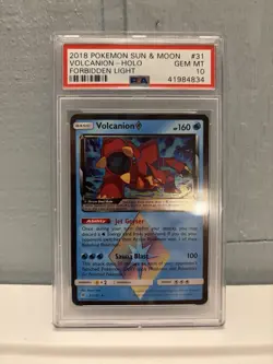 2018 Pokemon SM Forbidden Light Volcanion Prism Star #31/131 PSA 10 - Image 1