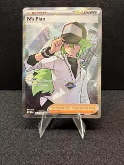 Pokemon N's Plan 163/086 Sv: Black Bolt Holo Ultra Rare Trainer Supporter - Image 1