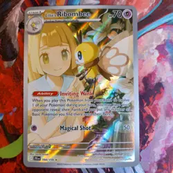 Pokemon TCG Lillie's Ribombee SV09 Illustration Rare Full Art Holo 164/159 - Image 1