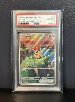 2025 POKEMON SVP EN-SV BLACK STAR PROMO #208 VICTINI PSA 10 - Image 1