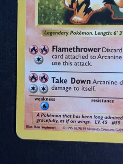 Pokemon TCG Arcanine Base Set (Shadowless) 023/102 Uncommon 100 HP 1999 Regular - Image 4