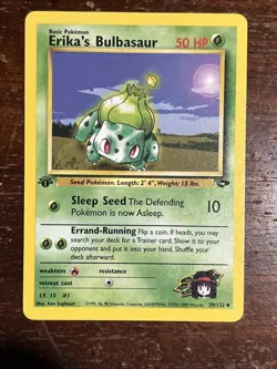 2000 Pokemon Gym Challenge Erika’s Bulbasaur 1st Edition 39/132 Free Shipping - Image 1
