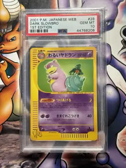 2001 Pokemon ~ Japanese Web ~ Dark Slowbro 1st Edition #28 ~ PSA 10 GEM MT - Image 1