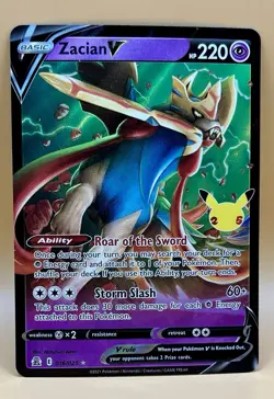 Zacian V 016/025 – Celebrations (Ultra Rare Holo) - NM - 2021 Pokemon TCG - Image 1