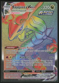 Pokemon Rayquaza VMAX Secret Rare Holo SWSH07: Evolving Skies 2021 217/203 NM - Image 1
