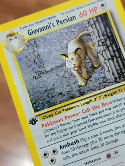 MP 2000 Pokemon Gym Challenge 1st Edition Giovanni's Persian Holo #8/132 - Image 3