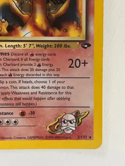 Blaine's Charizard 2/132 Gym Challenge Holo - Image 5