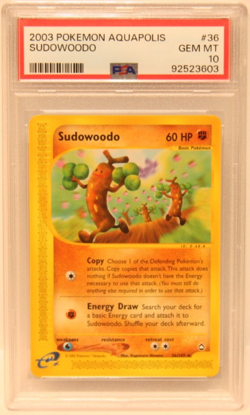 2003 Pokemon Aquapolis Sudowoodo #36/147 non holo Psa 10 - Image 3