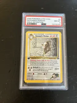 Pokemon TCG Giovanni's Persian 8/132 Gym Challenge Holo Rare 1st edition PSA 8 - Image 3