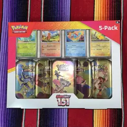 Pokemon TCG Scarlet & Violet 151 Mini Tins 5-Pack Costco Bundle (Sealed) Set A - Image 1