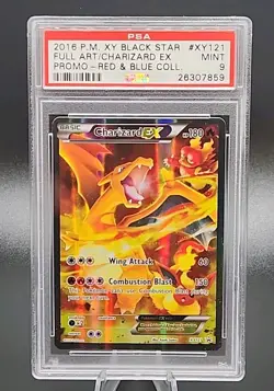 PSA 9 MINT Charizard EX XY121 Black Star Promo FULL ART HOLO PROMO Pokemon Card - Image 1