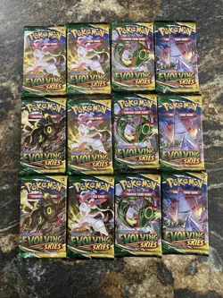 Pokemon Evolving Skies Booster Pack Factory Sealed X12 1/3 Booster Box Quantity - Image 4