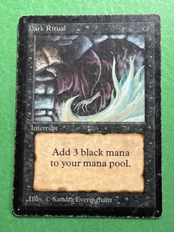 **DARK RITUAL** -BETA- MTG, Magic the Gathering Heavily Played (HP) - Image 1
