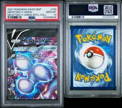 2021 Pokemon SWSH Mewtwo V-Union #159 Blackstar Promo PSA 10 - Image 3