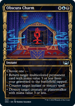 [4x] Obscura Charm - Foil - Showcase Near Mint, English SNC Extras MTG Magic - Image 1