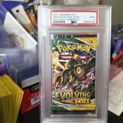 2021 Pokemon Evolving Skies Umbreon Art Sealed Booster Foil Pack PSA 9 Mint!! - Image 1
